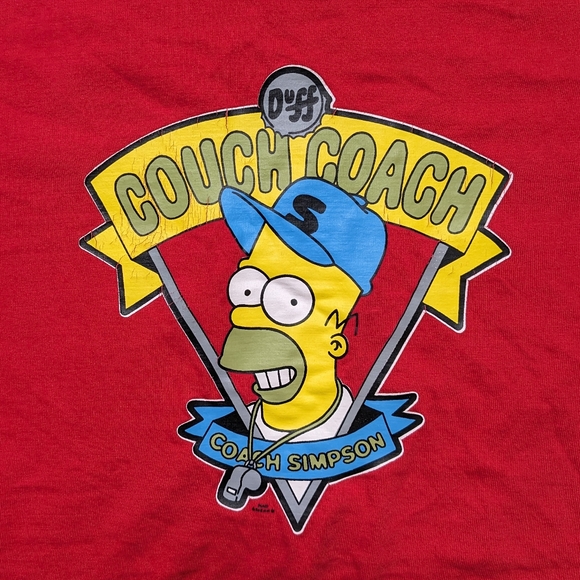 Vintage Simpsons Shirt Large Red Men's unisex retro - Picture 5 of 13